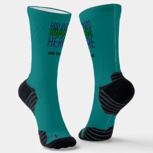 CHAUSSETTE MODELE DE TEXTE D'IMAGE VERT SARCELLE ÉDITABLE MOD