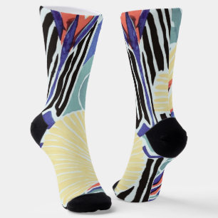 Chaussette Modèle floral Abstrait coloré par E.A. Séguy