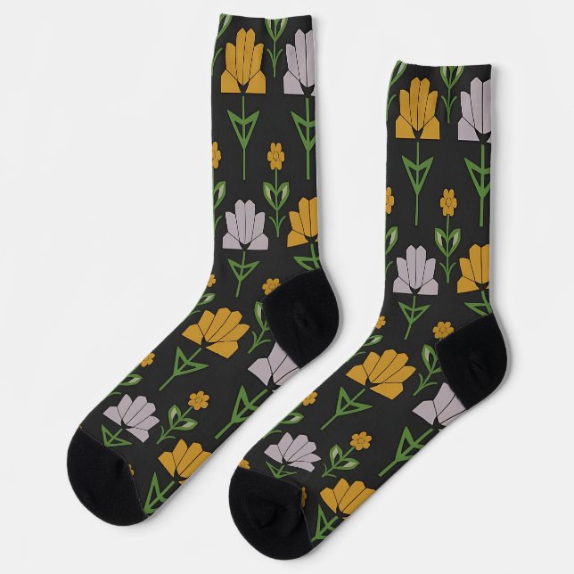 Chaussette Modèle floral dynamique (Gauche)