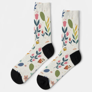 Chaussette Modèle floral minimaliste