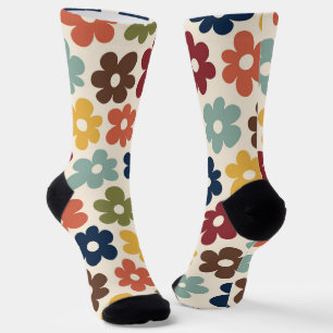 Chaussette Modèle floral rétro cosy