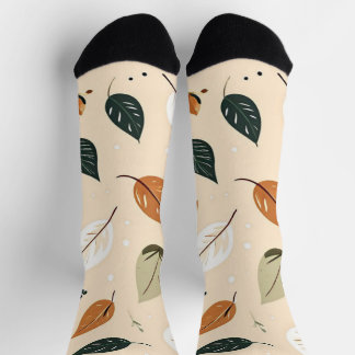 Chaussette Modern Abstract Fall Leaves Pattern Socks