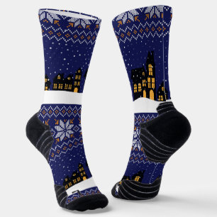 Chaussette Moderne classique ornement Noël Marine motif de No