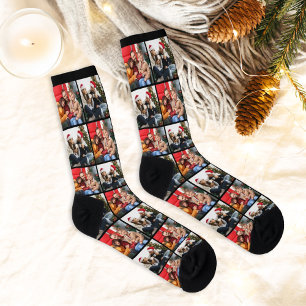 Chaussette Moderne Noël personnalisé Couple 2 Grille de photo