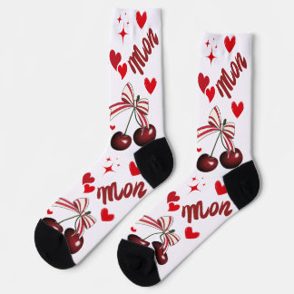 Chaussette Mon Cheri Cherry drôle Premium Crew Sock