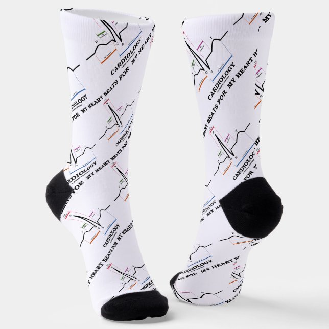 Chaussette Mon Coeur bat pour Cardiologie Electrocardiogramme (Angulaire)