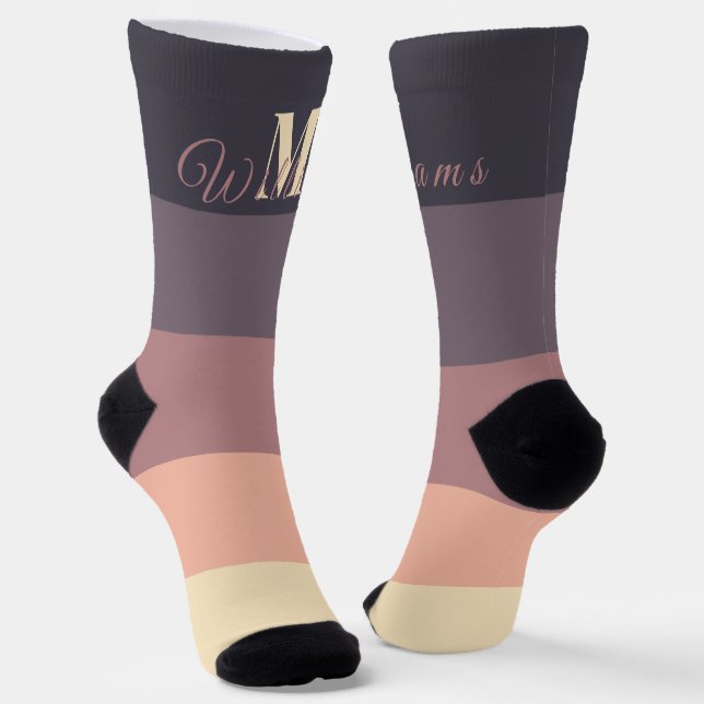 Chaussette Monogramme initial customisé pour ColorBlock viole (Angulaire)