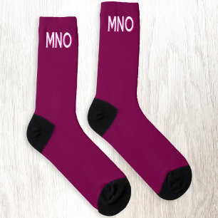 Chaussette Monogramme moderne initial Ombre cerise rose