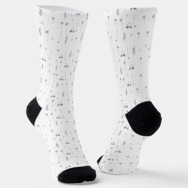 Chaussette Monogramme unique du panier de golf bleu (Angulaire)