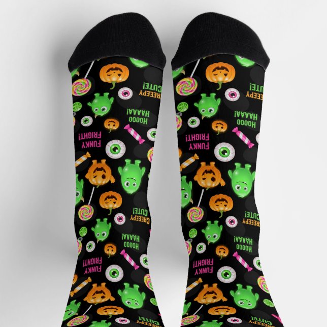 Chaussette Monstres "Déplaisants mignons" et Halloween amusan (Haut)