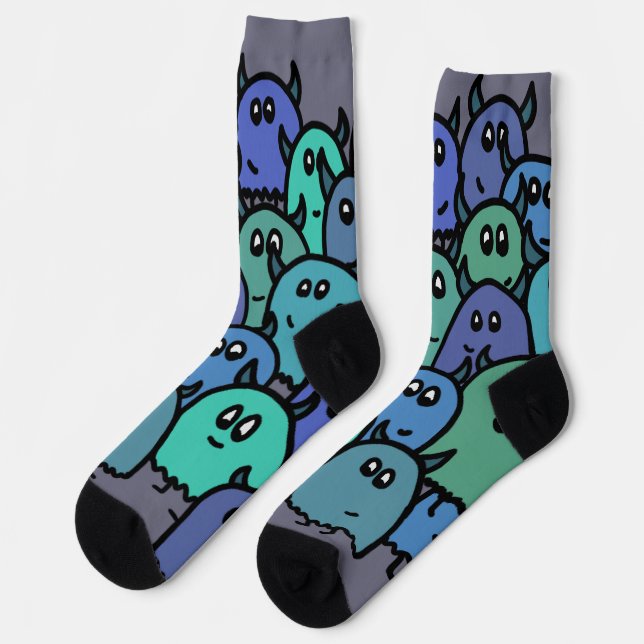 Chaussette Monstres en bleu (Gauche)