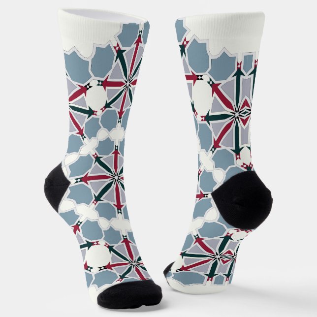 Chaussette Moroccan Zelije !Moroccan Zellige Socks (Angled)