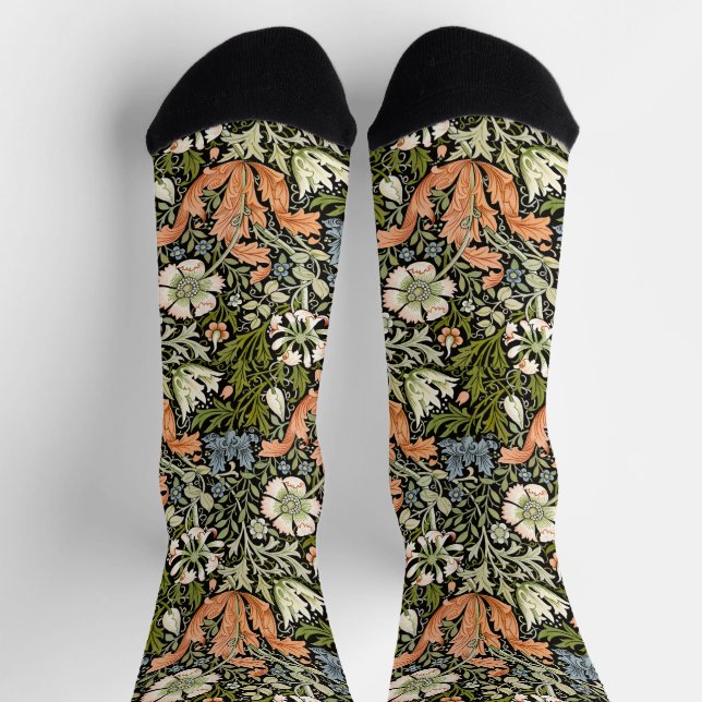 Chaussette Morris BlackBackground 1896 Compton Floral Pattern (Haut)
