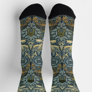 Chaussette Morris - Vintage Motif de fleurs Peacock & Dragon