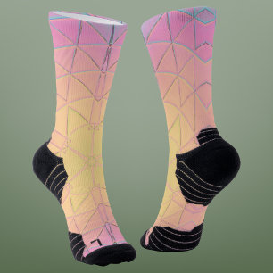 Chaussette Mosaic Mandala jaune rose et bleu