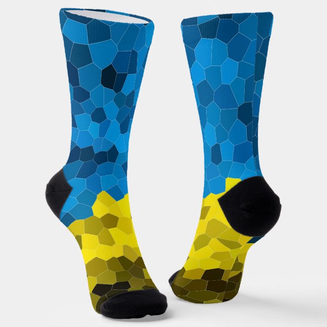 Chaussette Mosaïque du drapeau ukrainien (Angulaire)