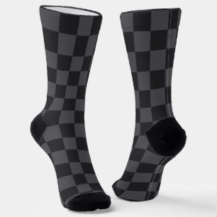 Chaussette Motif à carreaux monochrome gris noir croate