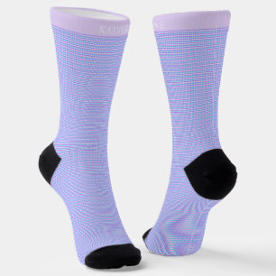 Chaussette Motif à carreaux personnalisé bleu clair rose viol