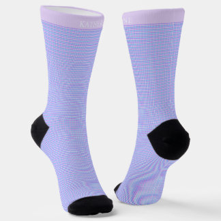 Chaussette Motif à carreaux personnalisé bleu clair rose viol