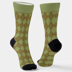 Chaussette Motif à carreaux vert sauge