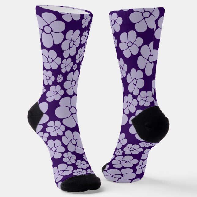 Chaussette Motif à fleurs - violet (Angulaire)