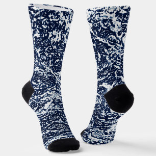 Chaussette Motif Abstrait bleu foncé