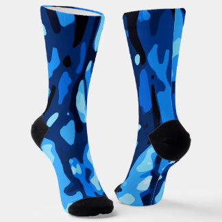 Chaussette Motif Abstrait Camo Blue