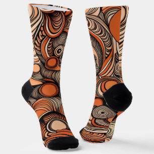 Chaussette Motif Abstrait moderne Peach Orange