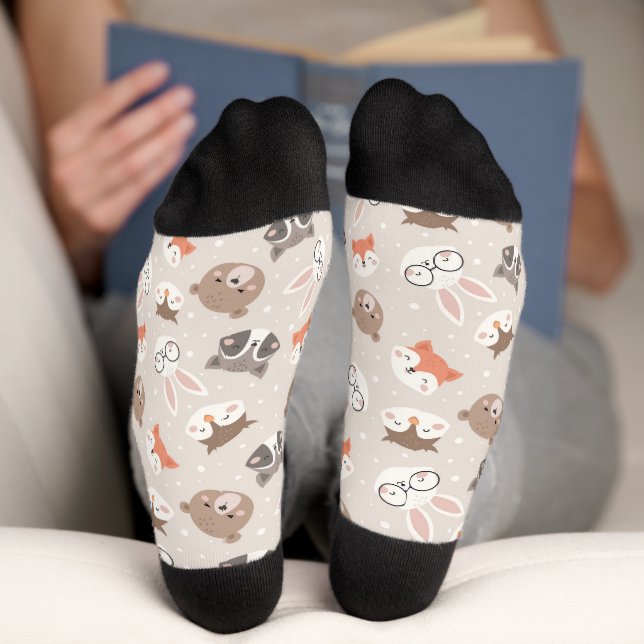 Chaussette Motif animal de bois mou (Fond)