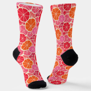 Chaussette Motif aux agrumes d'orange et de pamplemousse