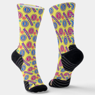Chaussette Motif Bitcoin Coloré