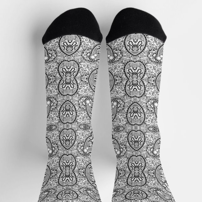 Chaussette Motif blanc noir mignon (Haut)