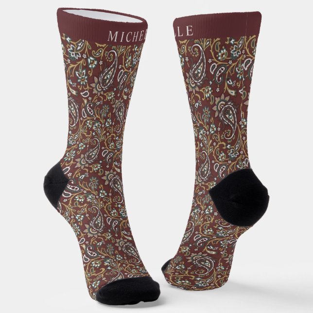 Chaussette Motif blanc pâle Brown personnalisé (Angulaire)