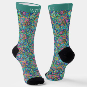 Chaussette Motif bleu foncé bleu pâle personnalisé