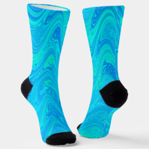Chaussette Motif bleu marbling