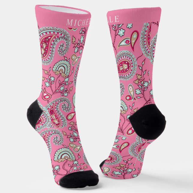 Chaussette Motif bleu rose pâle personnalisé (Angulaire)
