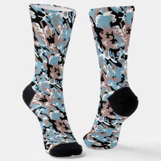 Chaussette Motif Camo - Rouge gris Bleu Bleu Bleu Noir