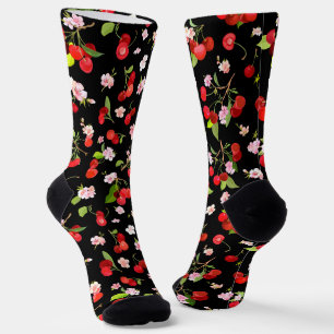 Chaussette Motif cerise 1