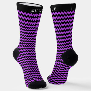 Chaussette Motif Chevron foncé foncé violet noir
