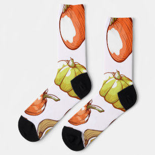 Chaussette motif citrouille