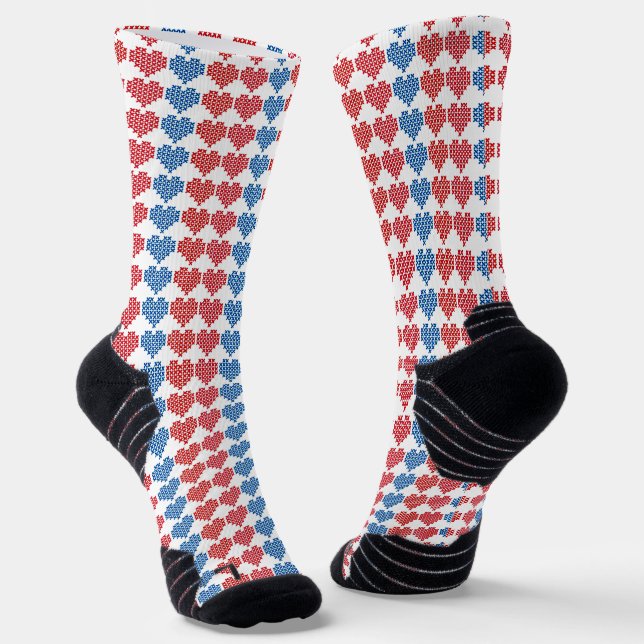 Chaussette Motif Coeurs croisés (Angulaire)