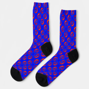 Chaussette Motif COOL bleu et rouge