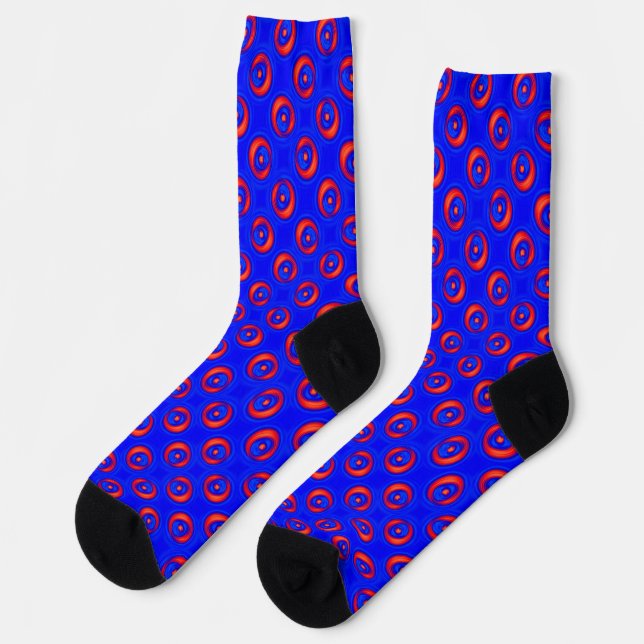 Chaussette Motif COOL bleu et rouge (Gauche)