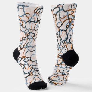 Chaussette Motif Cool des couleurs de terre coupée