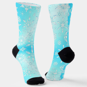 Chaussette Motif Crystal Snowflakes