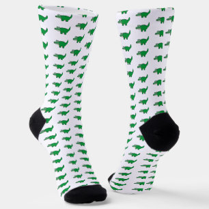 Chaussette Motif d'alligator vert Grub