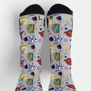 Chaussette Motif d'animaux aquatiques vie sous-marine océan