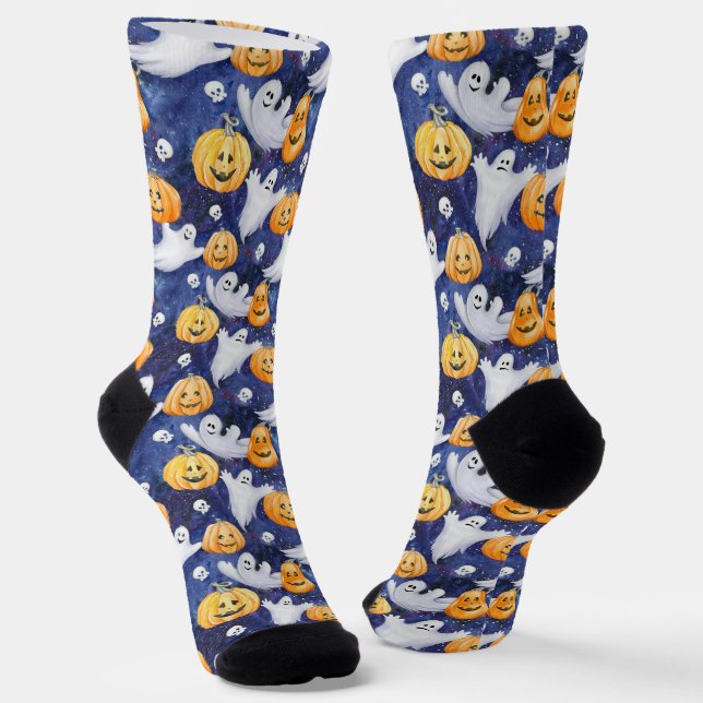 Chaussette Motif d'aquarelle Halloween (Angulaire)