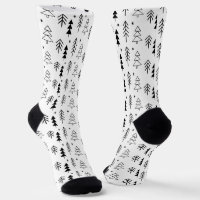 Motif d'arbre de Noël noir et blanc