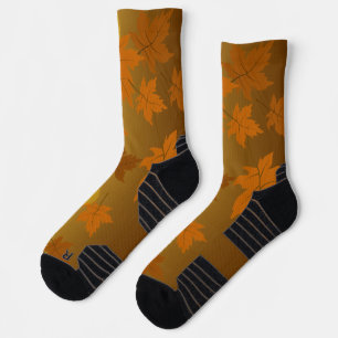 Chaussette Motif d'automne avec feuilles d'érable en chute et
